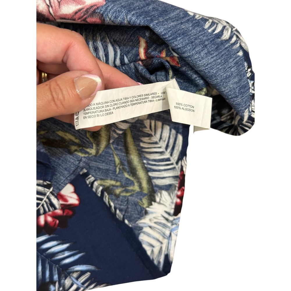 Ricky & Micky Navy Blue Tropical Floral Button-Up Shirt - Slim Fit - Size Medium - Picture 11 of 12